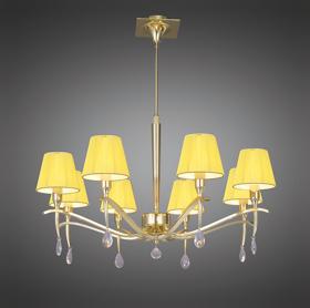 Siena Polished Brass Crystal Ceiling Lights Mantra Shaded Crystal Fittings